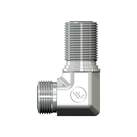 World Wide Fittings Male Flat Face O-Ring Bulkhead to Male Flat Face O-Ring 90 Deg. Union Elbow 4525X20X20